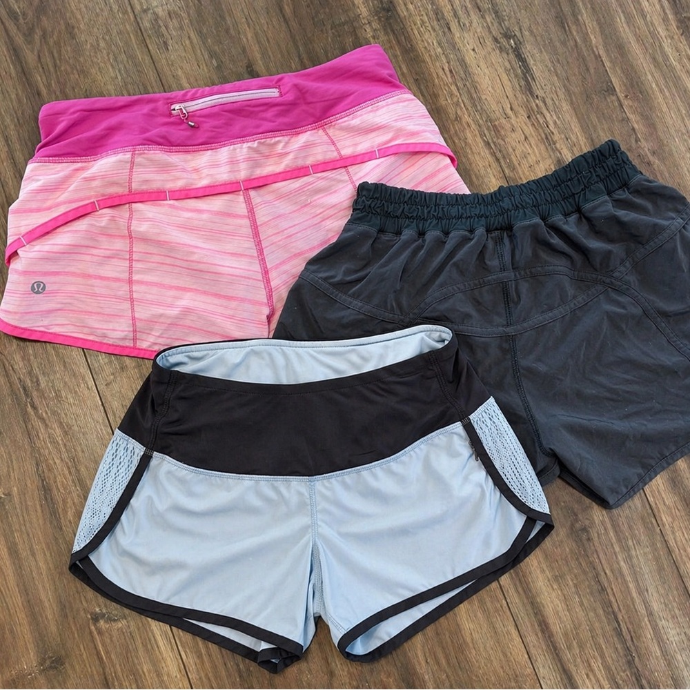 lululemon shorts - bundle of 3
size 4